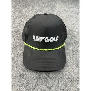 LIV Golf Snapback Rope Hat Cap Mens Adjustable Black Mesh Back NWOT